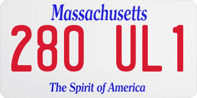 MA license plate 280UL1