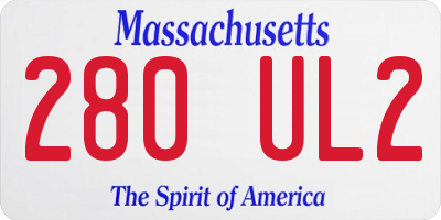MA license plate 280UL2