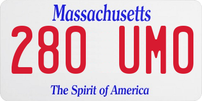 MA license plate 280UM0