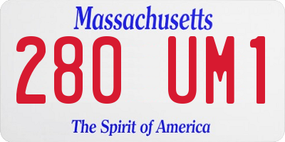 MA license plate 280UM1