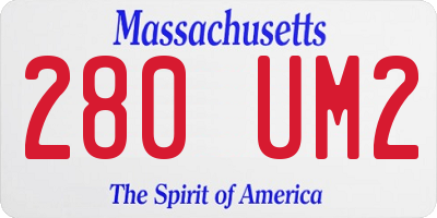 MA license plate 280UM2