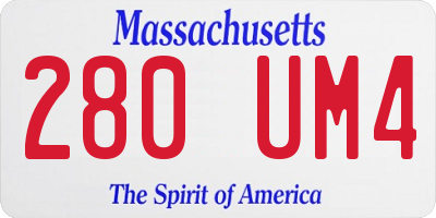 MA license plate 280UM4