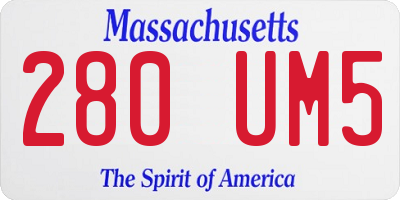 MA license plate 280UM5