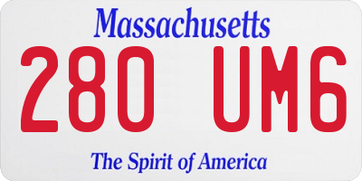 MA license plate 280UM6