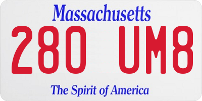 MA license plate 280UM8