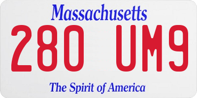 MA license plate 280UM9