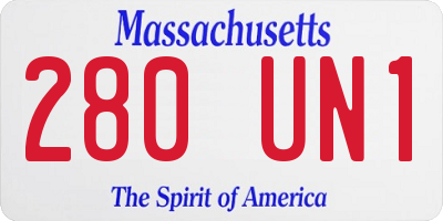 MA license plate 280UN1