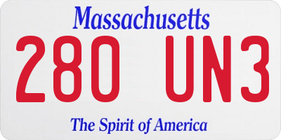 MA license plate 280UN3