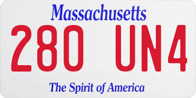 MA license plate 280UN4