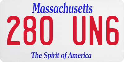 MA license plate 280UN6