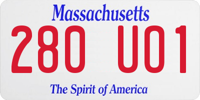 MA license plate 280UO1