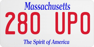 MA license plate 280UP0
