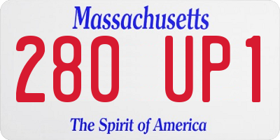 MA license plate 280UP1