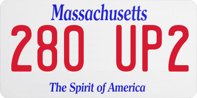 MA license plate 280UP2