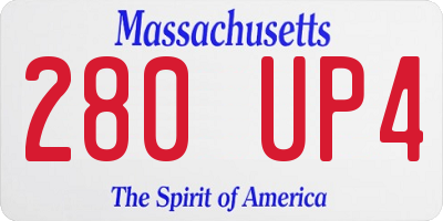 MA license plate 280UP4