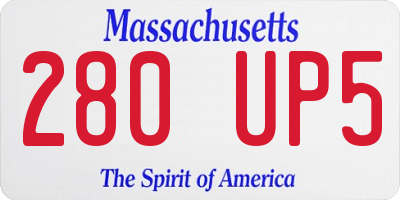 MA license plate 280UP5