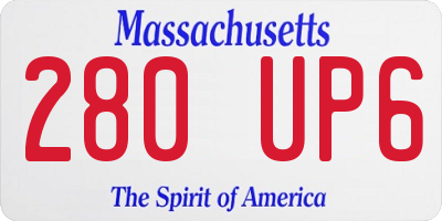 MA license plate 280UP6