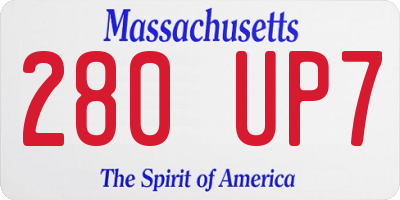 MA license plate 280UP7
