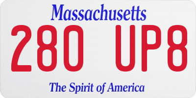 MA license plate 280UP8