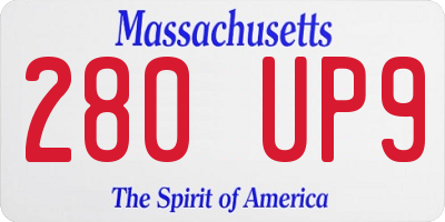 MA license plate 280UP9