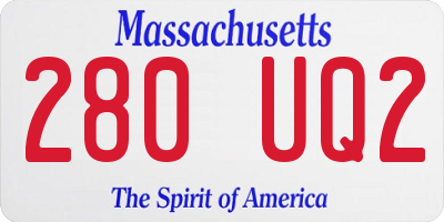 MA license plate 280UQ2