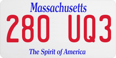 MA license plate 280UQ3