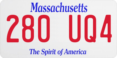 MA license plate 280UQ4