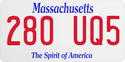 MA license plate 280UQ5