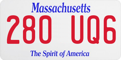 MA license plate 280UQ6
