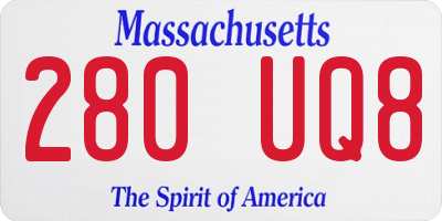 MA license plate 280UQ8