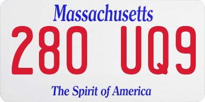 MA license plate 280UQ9