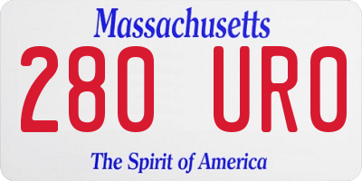 MA license plate 280UR0