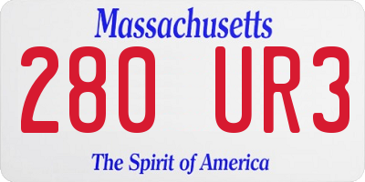 MA license plate 280UR3