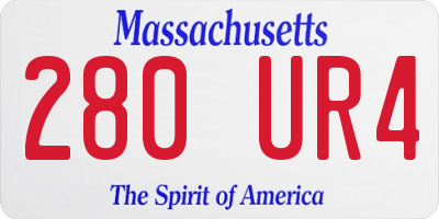 MA license plate 280UR4
