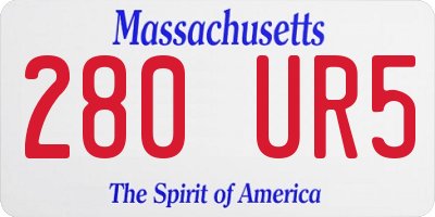 MA license plate 280UR5