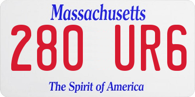 MA license plate 280UR6