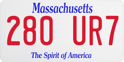 MA license plate 280UR7