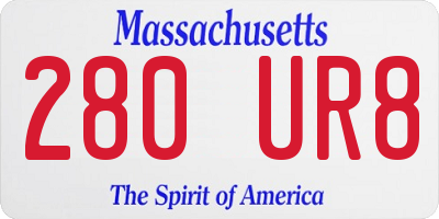 MA license plate 280UR8