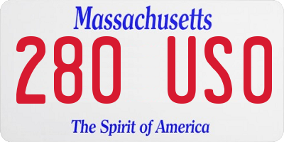 MA license plate 280US0