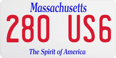 MA license plate 280US6