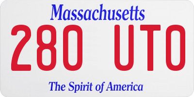 MA license plate 280UT0