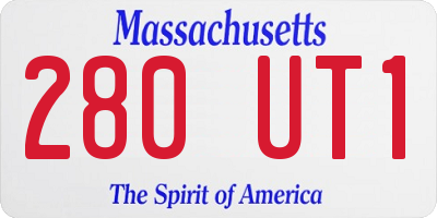 MA license plate 280UT1