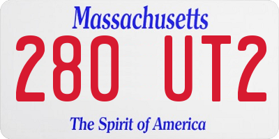 MA license plate 280UT2