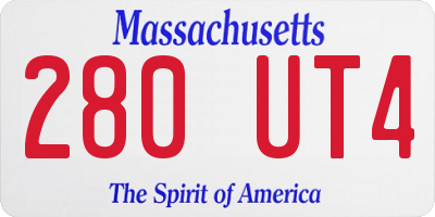 MA license plate 280UT4