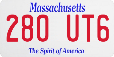 MA license plate 280UT6