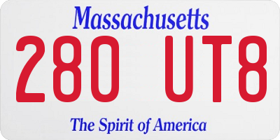 MA license plate 280UT8