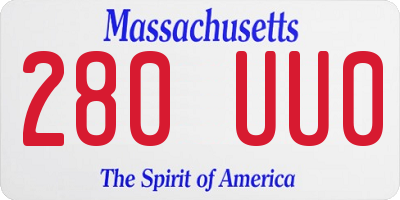 MA license plate 280UU0