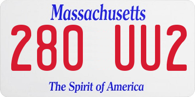 MA license plate 280UU2