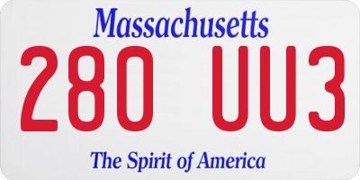 MA license plate 280UU3