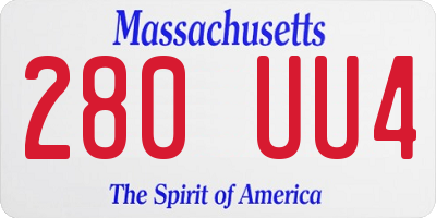 MA license plate 280UU4